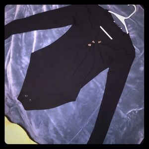 Black button up body suit